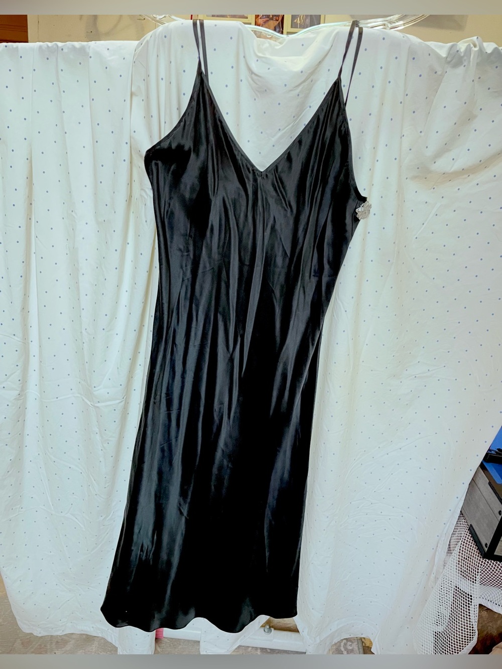 Morgane Le Fay Black Silk Slip Maxi Dress